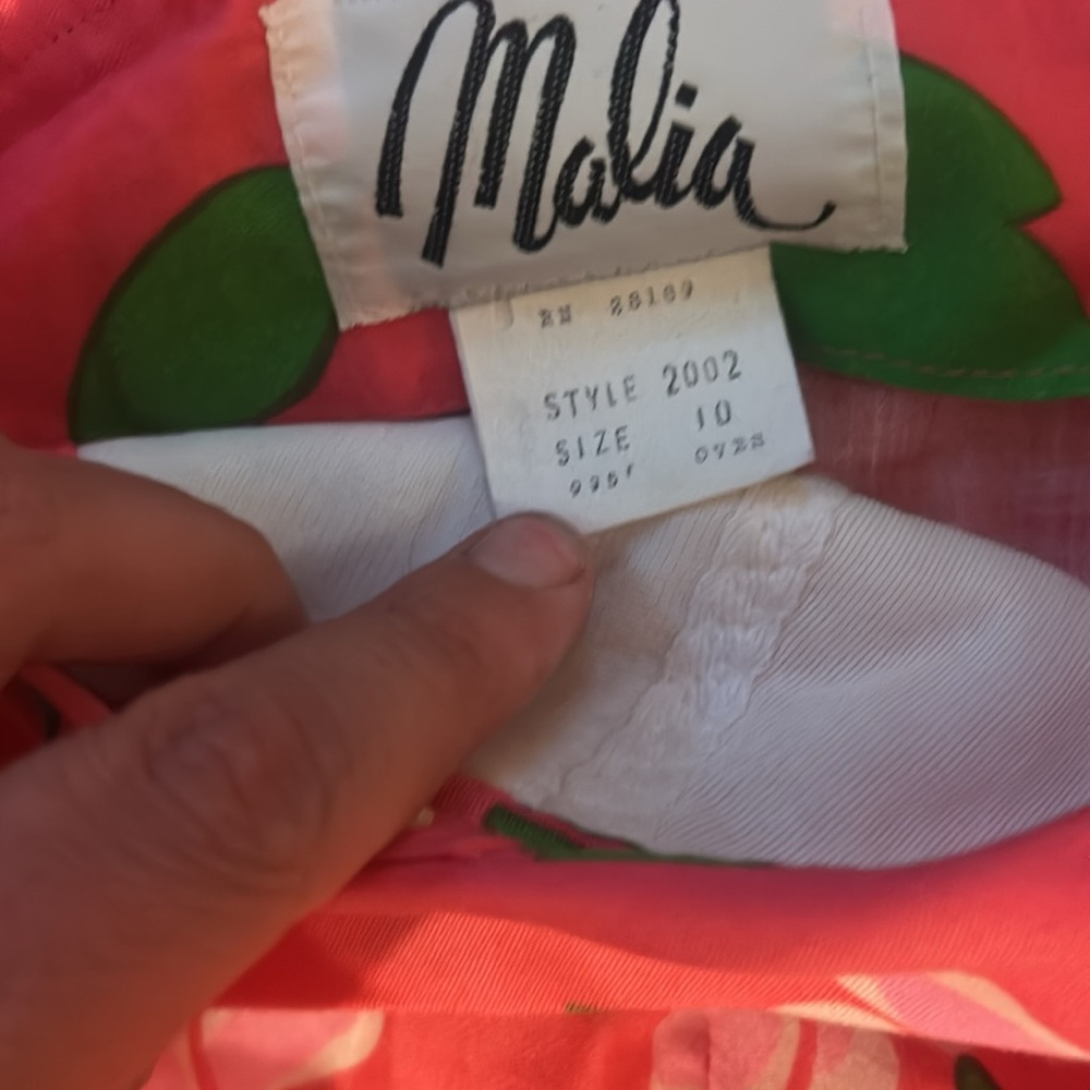 Vintage 1970s Malia Of Honolulu pink Maxi Dress With flowers 🌺 Size 10 - Picture 3 of 9